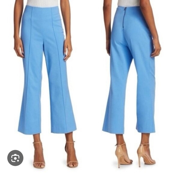 Alice + Olivia Sky Blue Paradise High Rise Cropped Wide Leg Pants - Picture 1 of 7